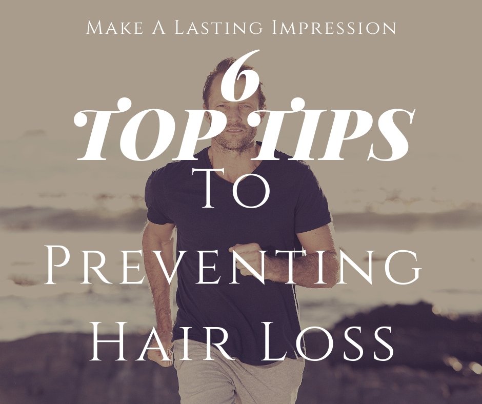 Man Running On the Beach With Nice Hair And The Words Hair Loss Prevention Tips